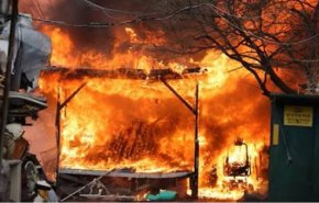 شاهد..حريق في خزان نفط بغرب روسيا إثر هجوم أوكراني