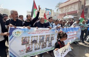 راهپیمایی فلسطینی ها در غزه در محکومیت قانون اعدام اسرا