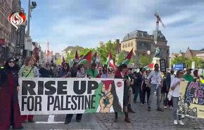 مظاهرة حاشدة في بلجيكا تضامنا مع إيران ولبنان وفلسطين وضد سياسات أمريكا