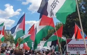 تظاهرات در برلین در حمایت از فلسطین، لبنان و ایران
