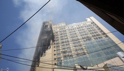 آتش سوزی هتل در حال ساخت - مشهد
