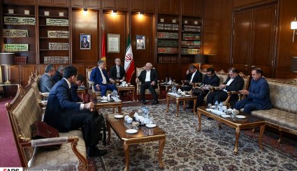 دیدار ظریف با مقام های شرکت کننده در مراسم تحلیف رئیس جمهوری