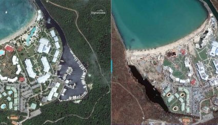 جزیره سنت‌مارتین، قبل و بعد از طوفان