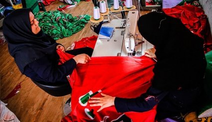 کارگاه تولید پرچمهای محرم - خمین