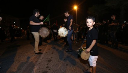 مراسم سوگواری شب تاسوعا در جزیره کیش‎ + تصاویر