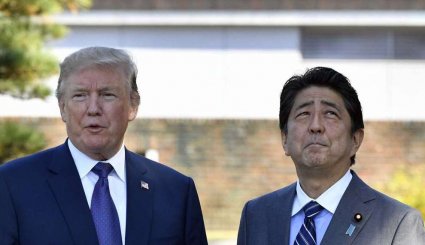 ترامپ و نخست‌وزیر ژاپن در باشگاه گلف