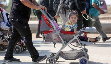 حضور کودکان در پیاده روی اربعین حسینی + تصاویر