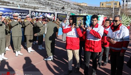 مراسم وداع و تشییع کوهنوردان خراسانی در ورزشگاه تختی مشهد

