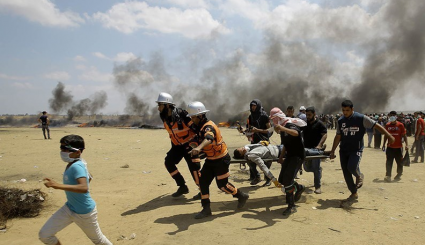 استمرار الاحتجاجان في غزة  على نقل السفارة الامريكية للقدس