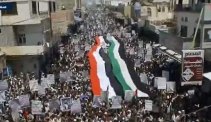مسيرة جماهيرية حاشدة في صنعاء نصرة للشعب الفلسطيني
