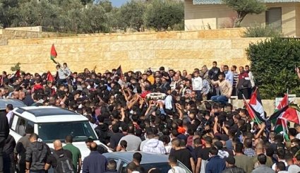 مراسم باشکوه تشییع پیکر شهید فلسطینی در رام الله