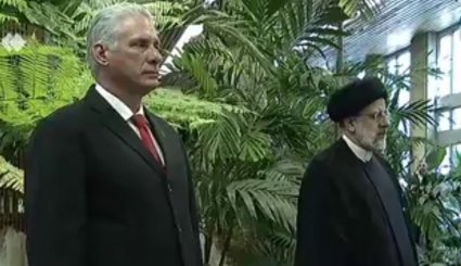 الرئيس الكوبي يستقبل نظيره الايراني رسميا 