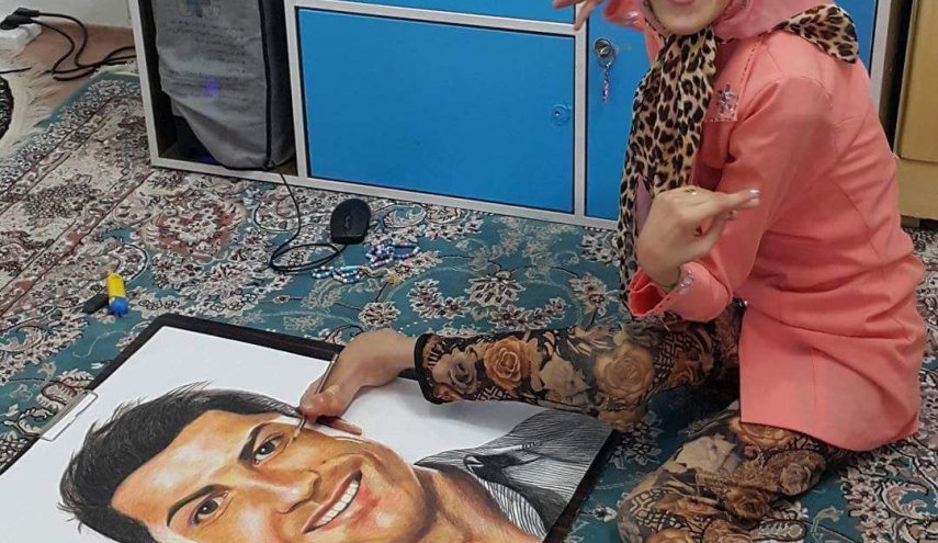 جدیدترین اثر هنرمند معلول ایرانی از رونالدو