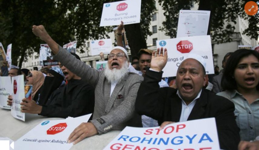 تظاهرات مسلمانان انگلیس علیه جنایت در میانمار

