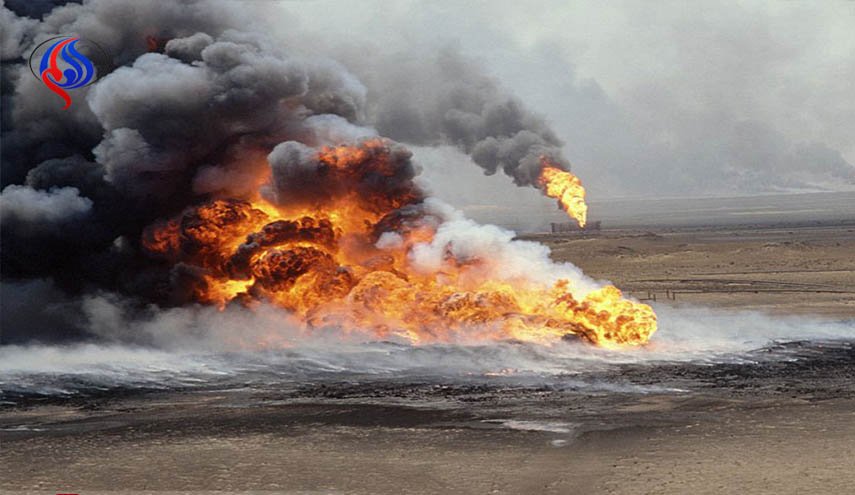 داعش دو چاه نفت را به آتش کشید