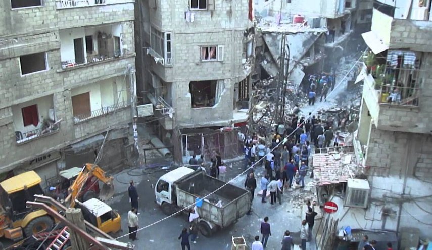 حمله راکتی گروه های تروریستی به دمشق