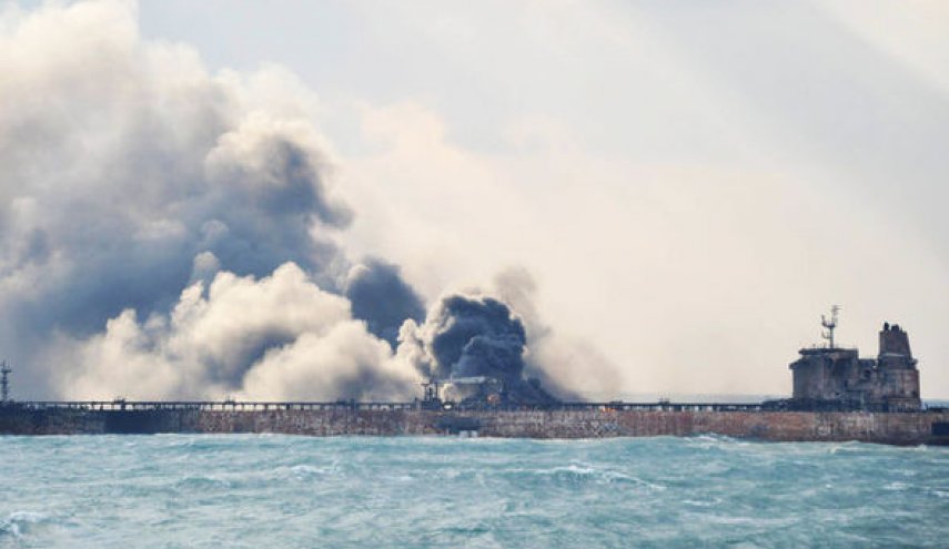 Two more bodies found as Iranian oil tanker in East China Sea continues to burn
