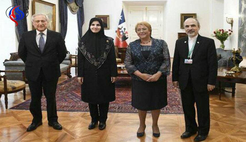 مساعدة الرئيس الإيراني تلتقي الرئيسة الشيلية السابقة