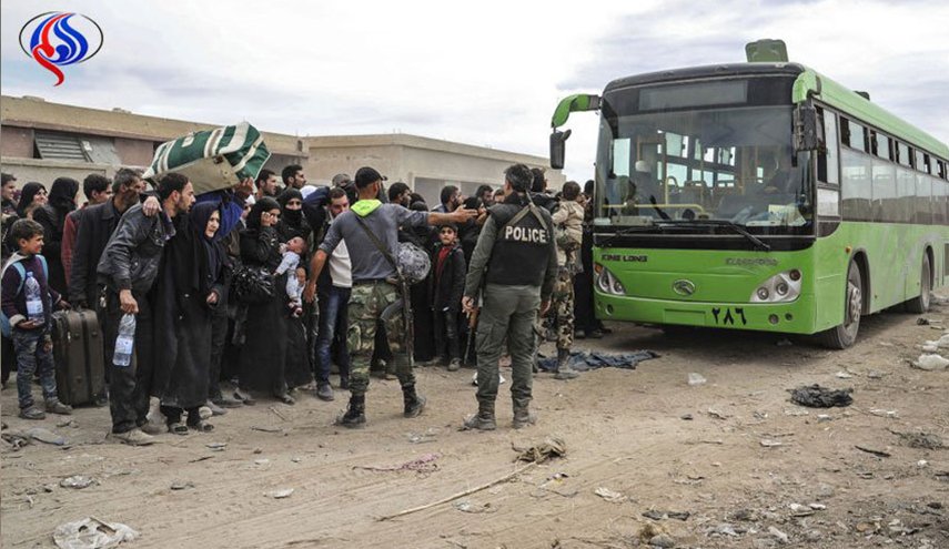 خروج اولین گروه اتوبوس های تروریست ها از شهرک های جنوب دمشق