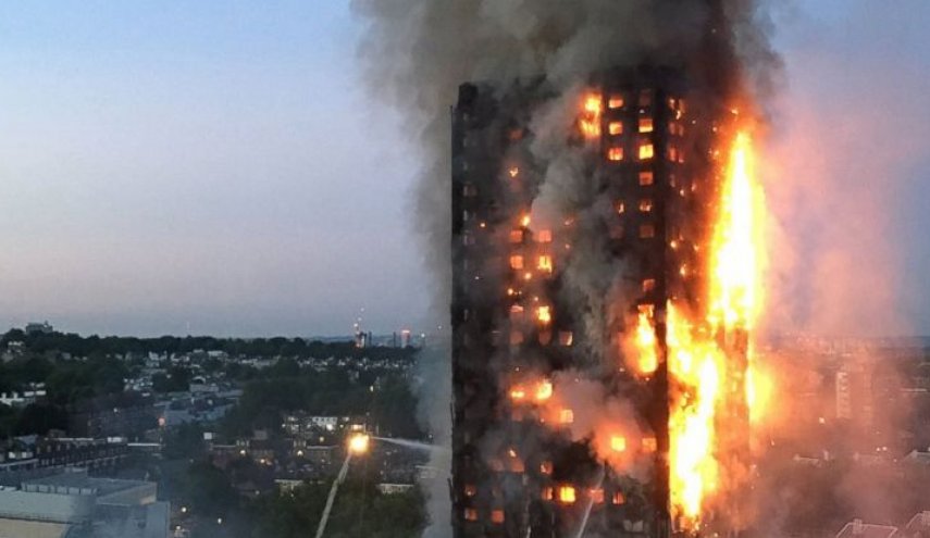 آتش سوزی در ساختمانی در مرکز لندن