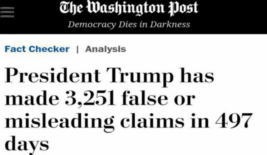 واشنگتن‌پست: ترامپ در دروغگویی رکورد زد

