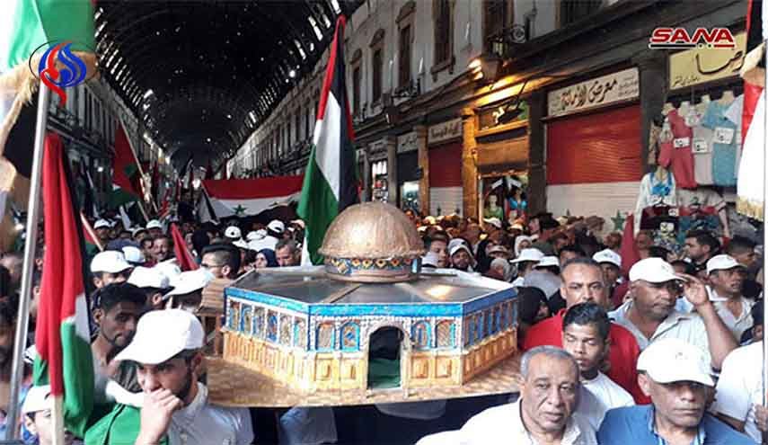 بالصور.. يوم القدس العالمي من سوق الحميدية إلى الجامع الأموي