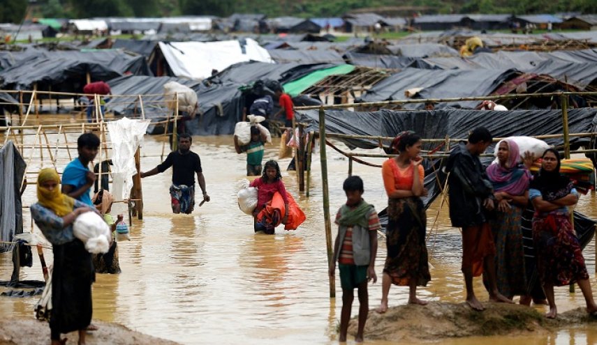 امطار موسمية تضرب مخيمات الروهينغا في بنغلادش 