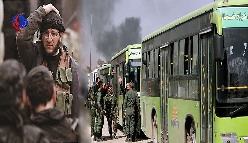 خواسته عجیب گروه های تروریستی تسلیم شده جنوب سوریه؛ رنگ اتوبوس های جابه‌جایی را تغییر دهید!