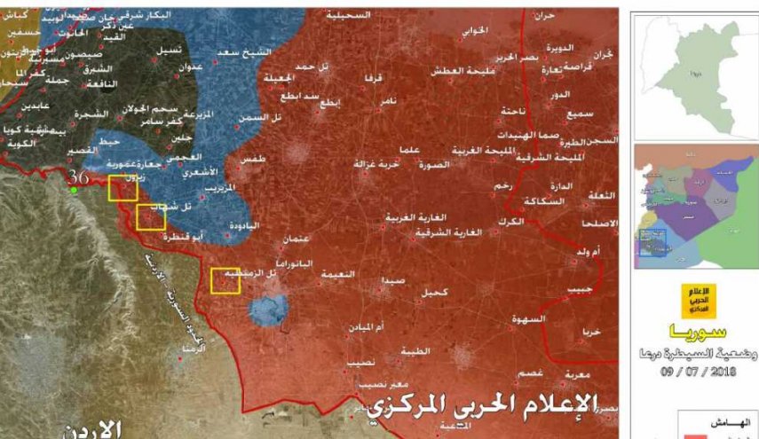 بالخريطة.. آخر تطورات الجبهة الجنوبية في سوريا