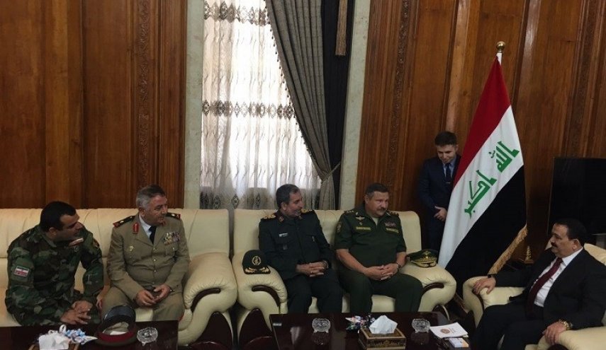 نشست 4 جانبه مسئولان نظامی بلندپایه عراق، ایران، سوریه و روسیه در بغداد
