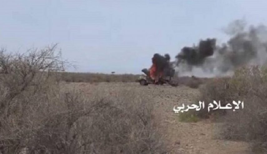 تدمير آلية محملة بالمرتزقة في شمال شرق اليمن