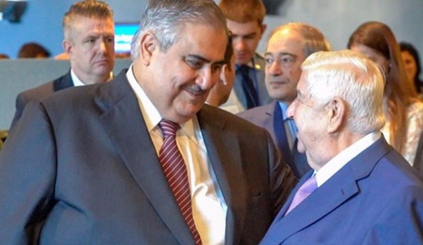 خوش‌وبش وزرای خارجه بحرین و سوریه برای اولین بار پس از سال ۲۰۱۱