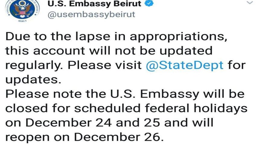 کمبود بودجه حساب توئیتری سفارت آمریکا در لبنان را به تعطیلی کشاند