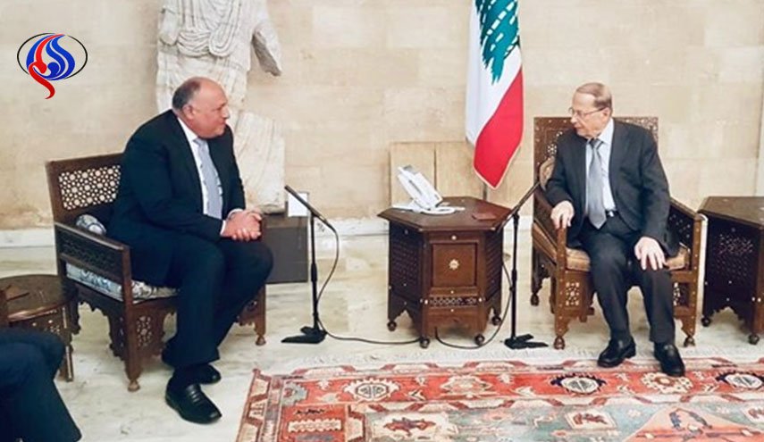 دیدار وزیر خارجه مصر با رئیس‌جمهور لبنان