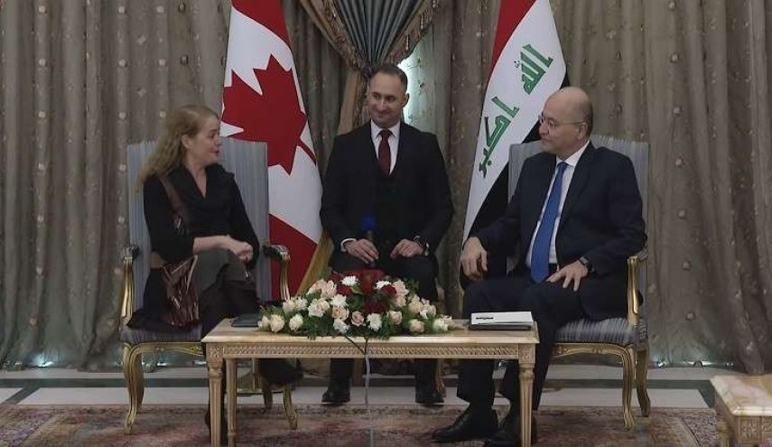 الرئيس العراقي يبحث مع حاكمة كندا إعادة إعمار بلاده