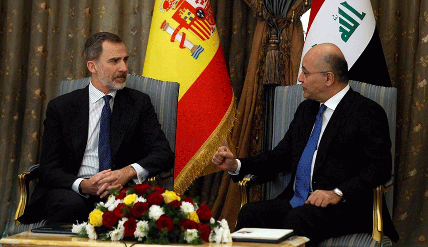 ملك اسبانيا يبدي اعجابه بتضحيات العراقيين بوجه الإرهاب