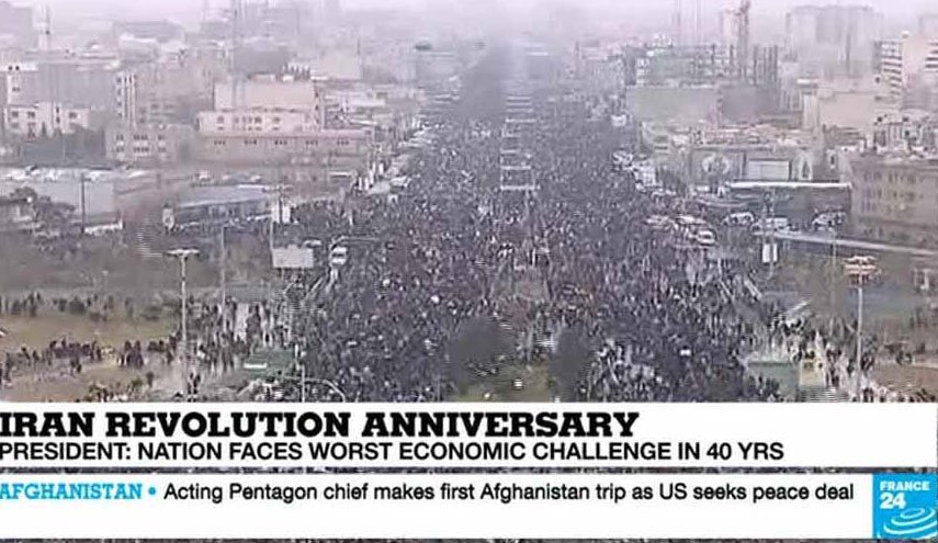 گزارش فرانس 24 از راهپیمایی چهلمین سالگرد انقلاب در تهران