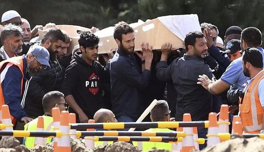 خاکسپاری قربانیان حمله تروریستی در نیوزیلند