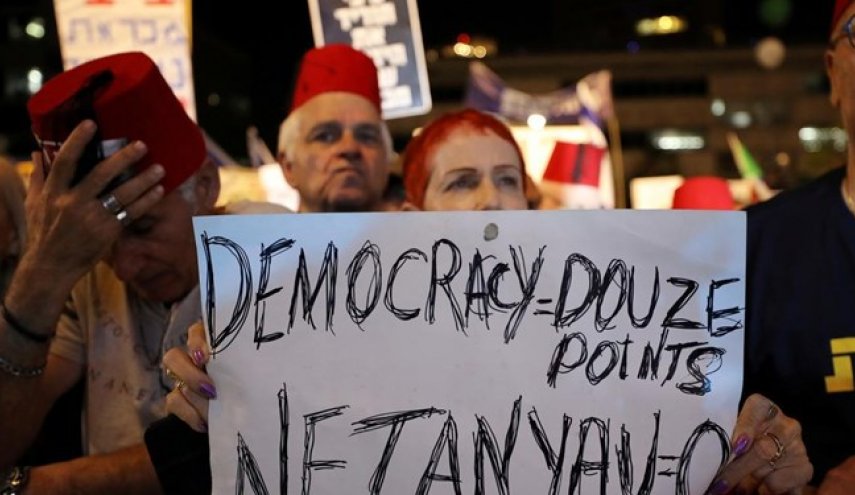 تظاهرات ده‌ها هزار نفری علیه نتانیاهو در اراضی اشغالی