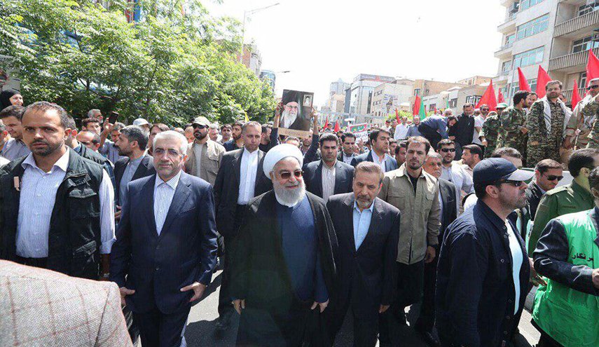 كبار المسؤولين الايرانيين يشاركون بمسيرات يوم القدس