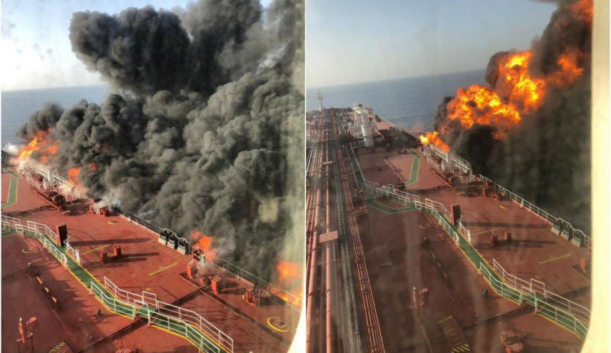 تصویر ماهواره‌ای «آژانس فضایی اروپا» از آتش‌سوزی نفتکش «Front Altair» در دریای عمان