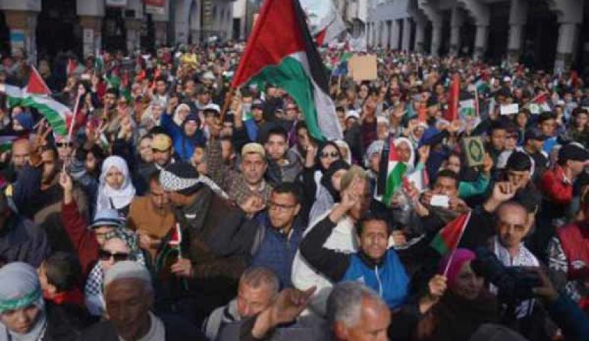 تظاهرات مردم مغرب در مخالفت با معامله قرن و نشست منامه