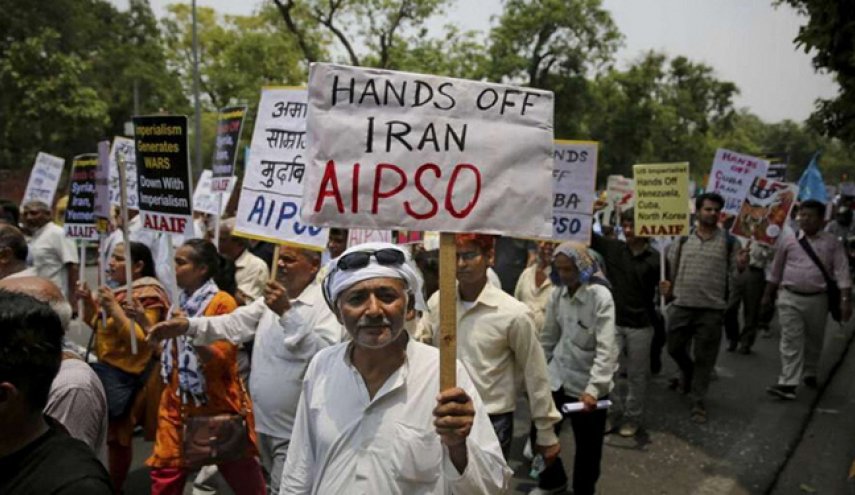 تظاهرات مردم هند علیه سیاست‌های ضد ایرانی آمریکا