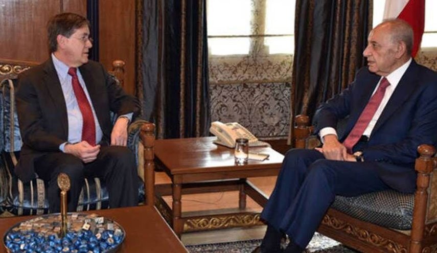 پاسخ قاطع رییس مجلس لبنان به میانجی آمریکایی در باره ترسیم مرزی با اسراییل