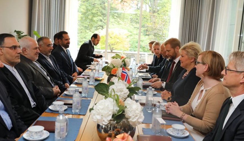 ظریف با نخست وزیر نروژ دیدار کرد