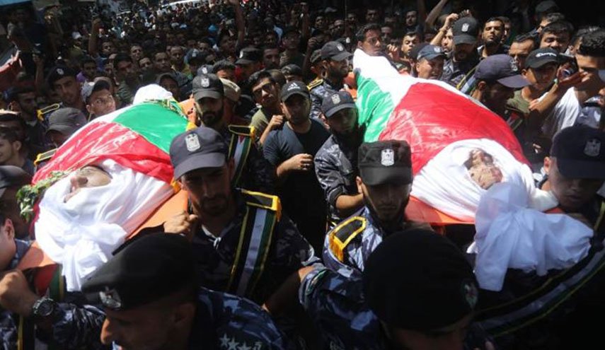تشييع حاشد لشهداء الشرطة في غزة 