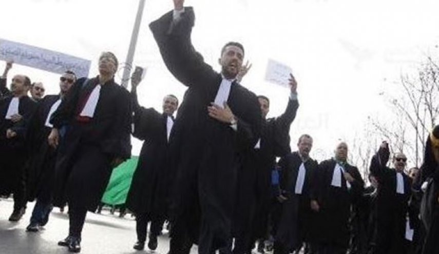 وکلای الجزایری اطراف دادگاه سیدی محمد در پایتخت این کشور تظاهرات کردند
