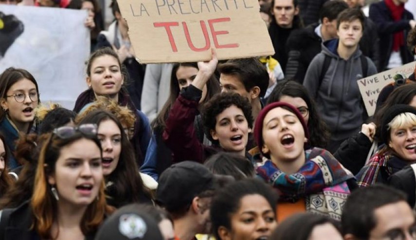 ادامه اعتراضات ضد دولتی دانشجویان فرانسوی