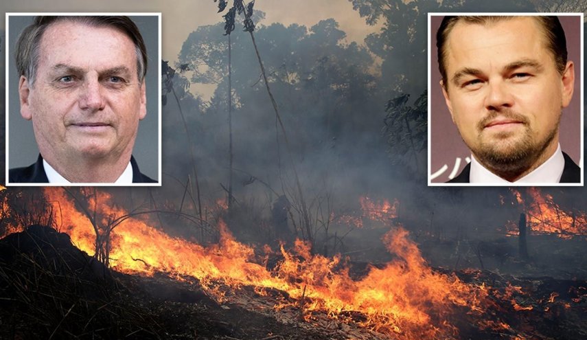 اتهام‌زنی رئیس‌جمهور برزیل به 'دی کاپریو' درباره آتش‌ سوزی آمازون