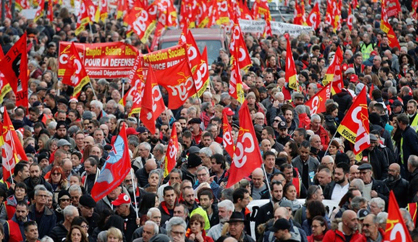 تظاهرات صدها هزار نفری کارگران در فرانسه
